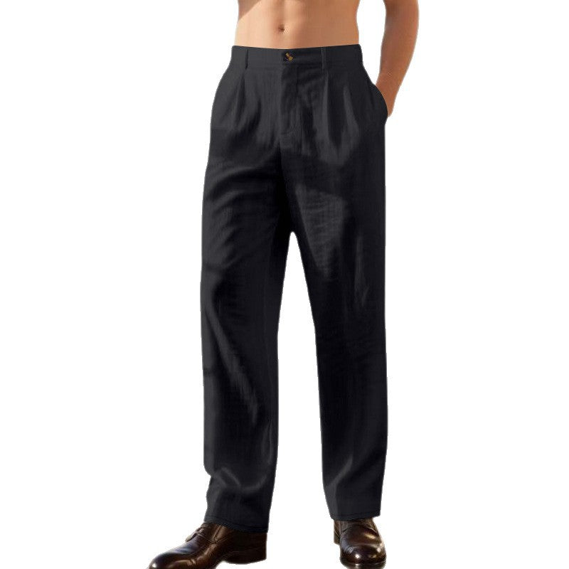 LORENZO | PANTALONS EN LIN À JAMBES LARGES