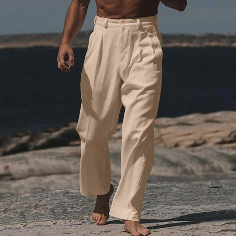 THÉO | PANTALONS EN LIN À JAMBES LARGES