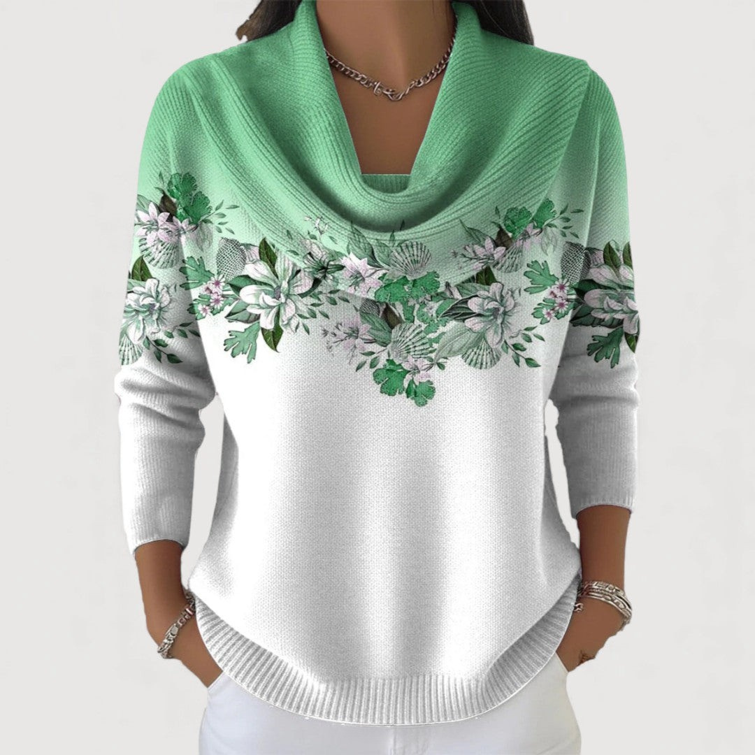 Amore | Pull floral à col souple