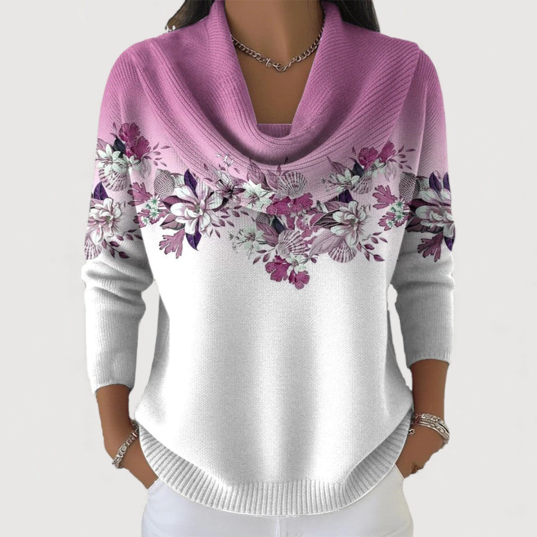 Amore | Pull floral à col souple