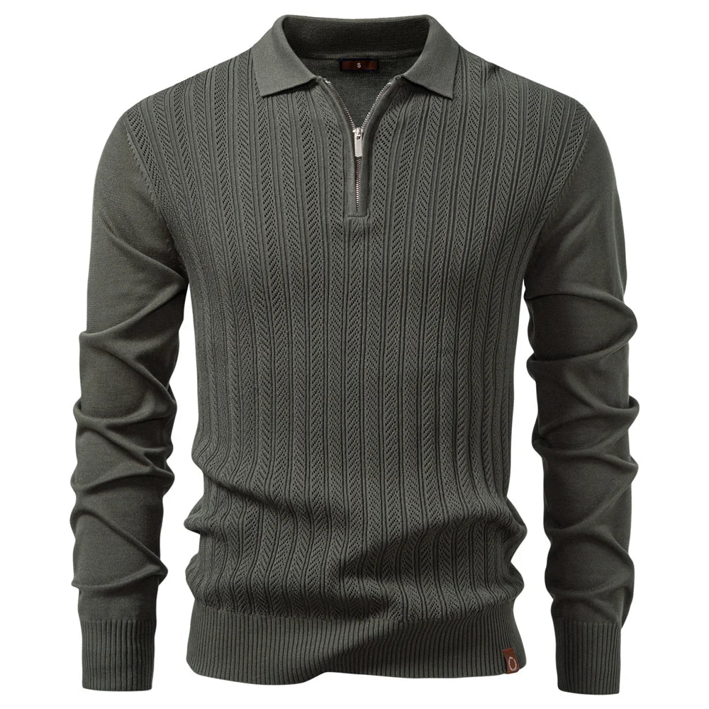 LOUIS & MARGOT | POLO TEXTURÉ ZIPPÉ POUR HOMME