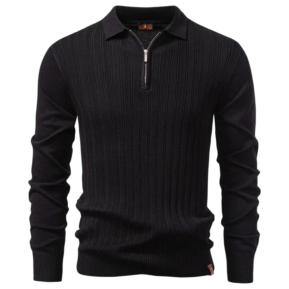 LOUIS & MARGOT | POLO TEXTURÉ ZIPPÉ POUR HOMME