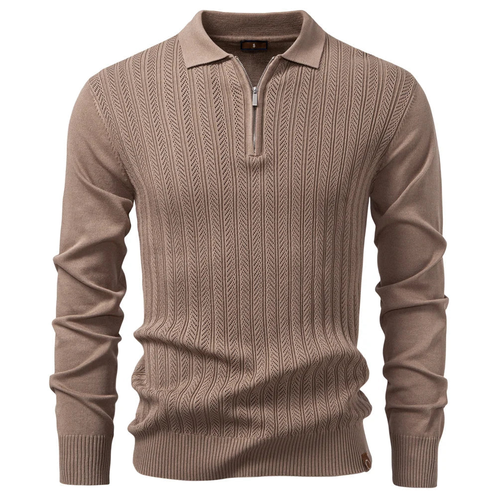 LOUIS & MARGOT | POLO TEXTURÉ ZIPPÉ POUR HOMME