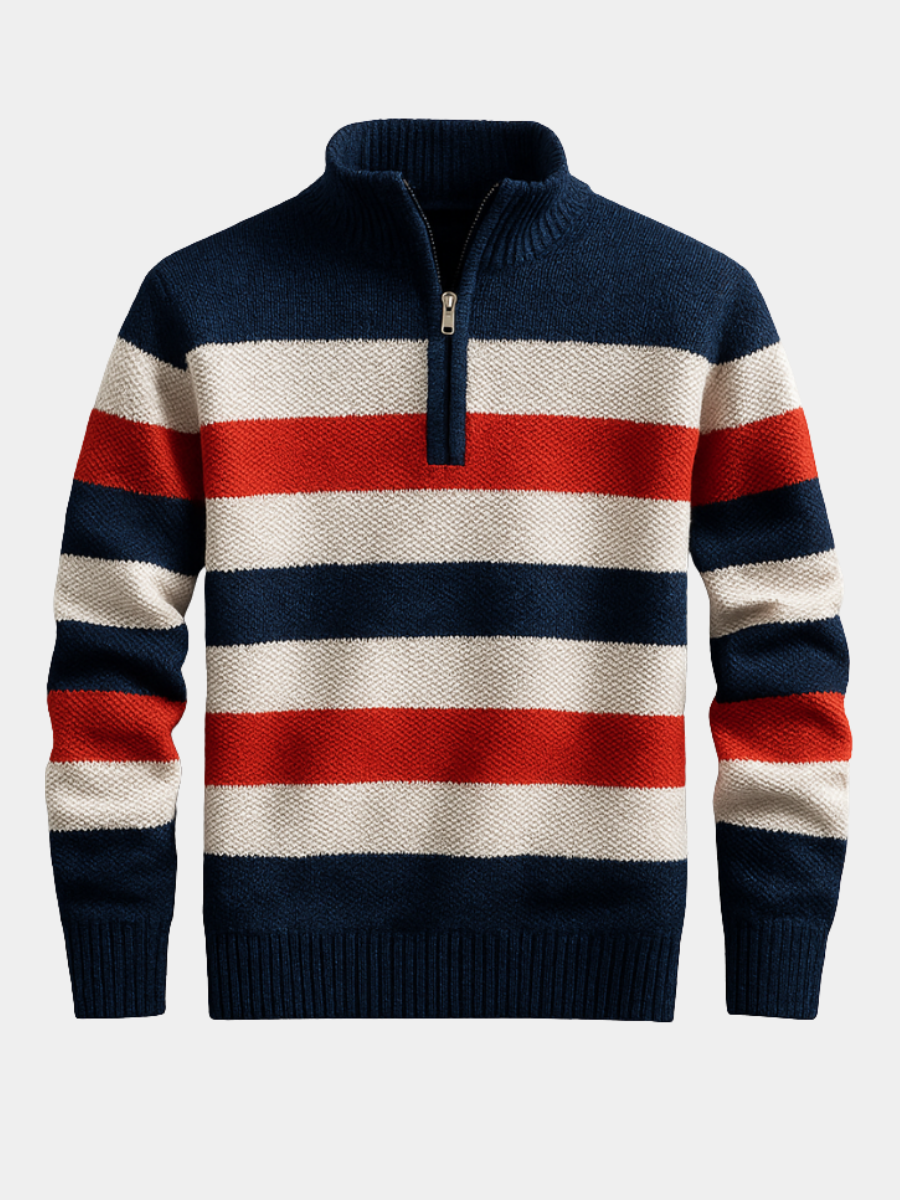 LOUIS & MARGOT | PULLOVER EN MAILLE AVEC ZIP POUR HOMME