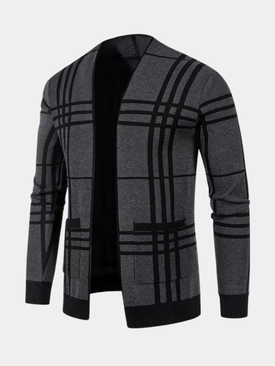 LOUIS & MARGOT | CARDIGAN EN MAILLE À CARREAUX POUR HOMME