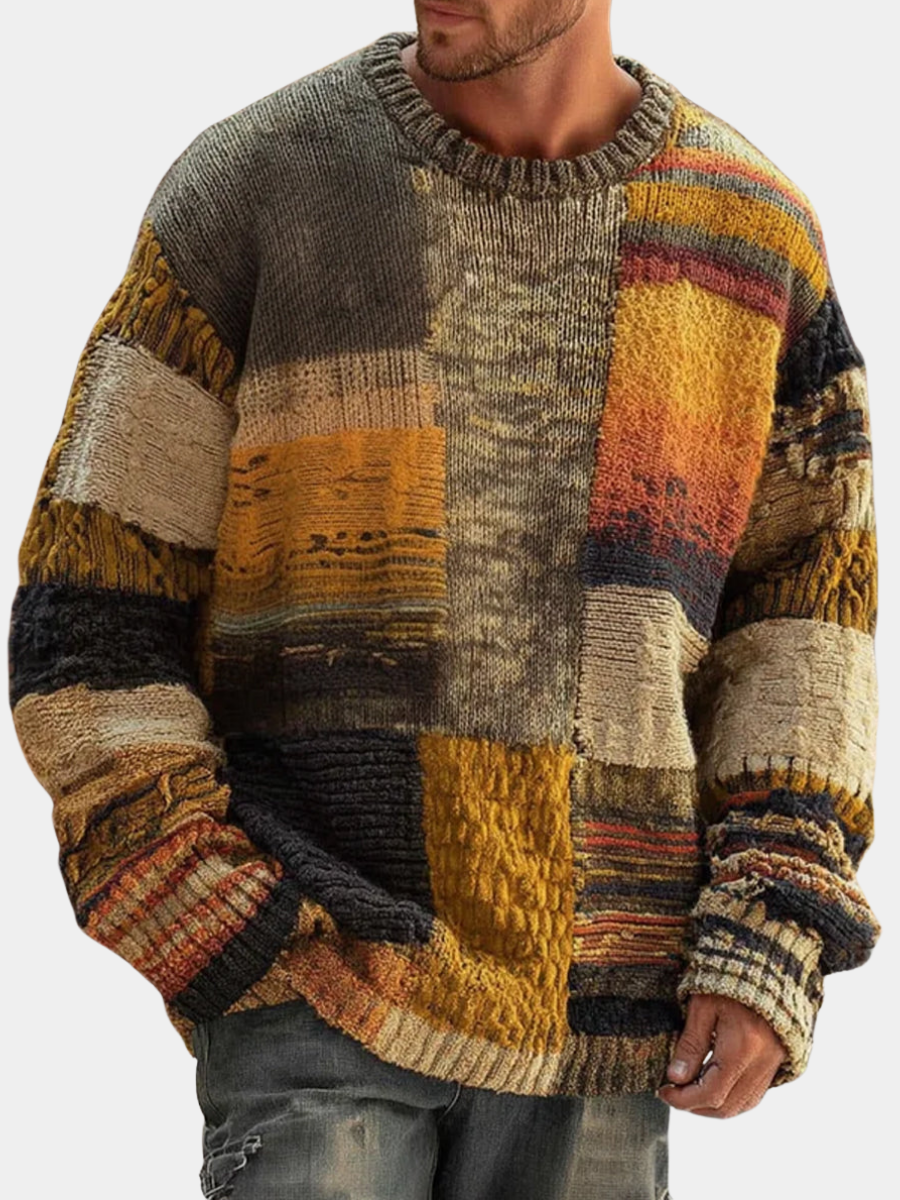 LOUIS & MARGOT | PULL EN MAILLE ABSTRAIT POUR HOMMES