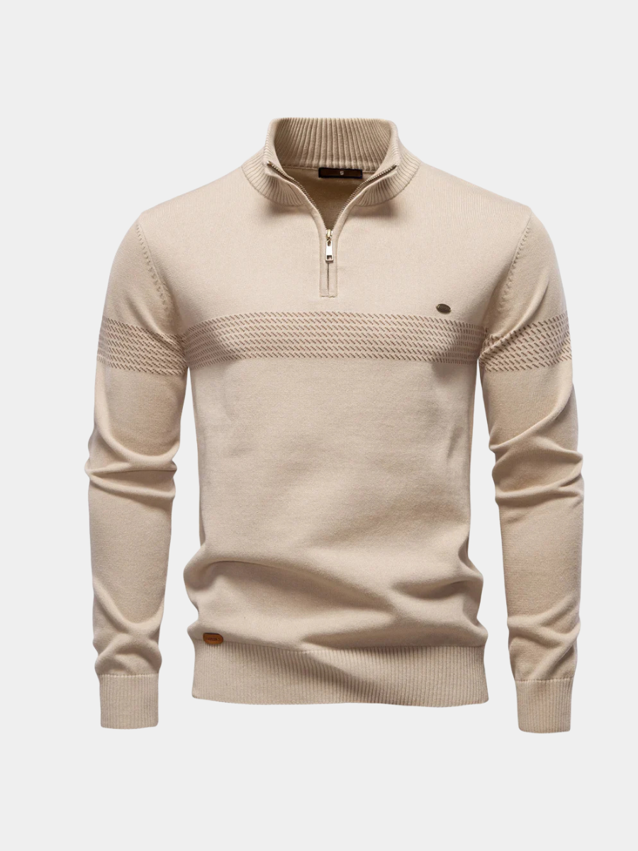LOUIS & MARGOT | PULL CLASSIQUE EN MAILLE DEMI-ZIP POUR HOMME