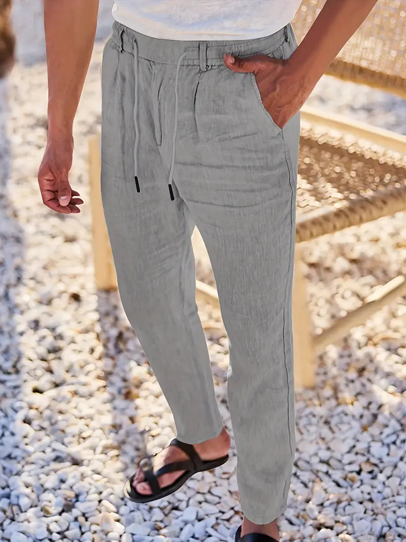 NICHOLS | PANTALONS LARGES EN LIN AVEC CORDON