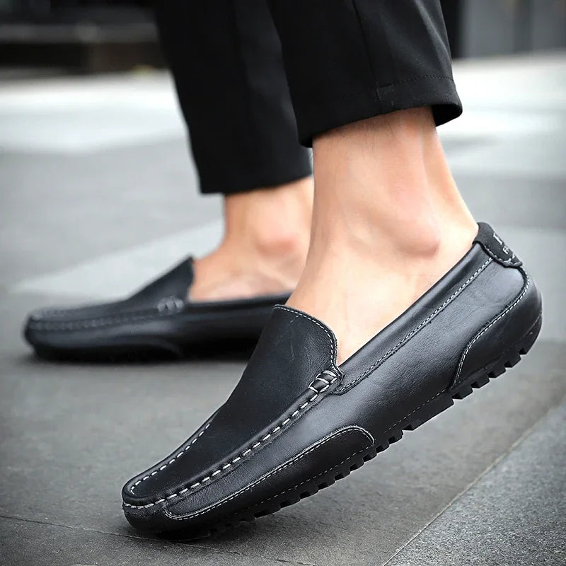 Mocassins en cuir vintage