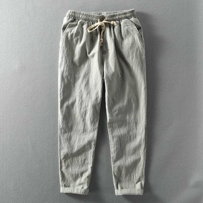 Pantalon En Lin À Coupe Décontractée Pour Homme