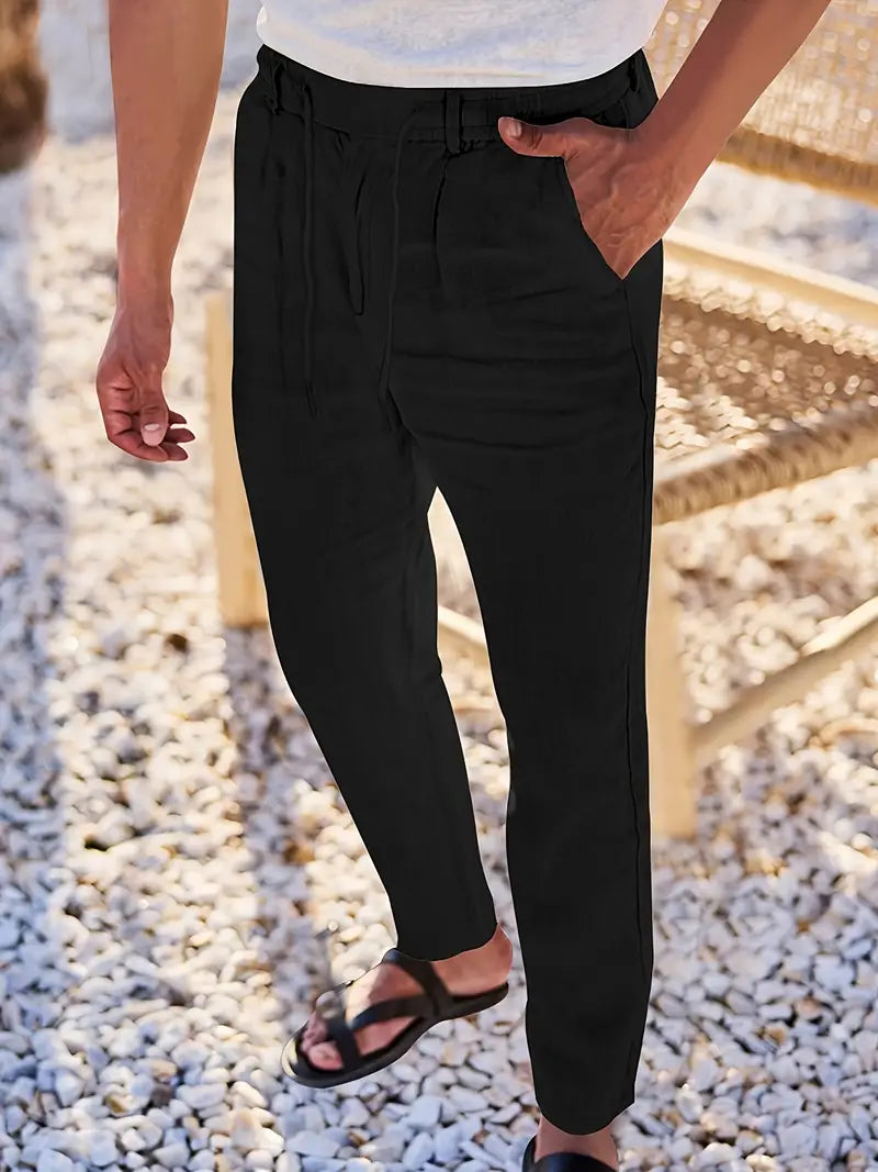 NICHOLS | PANTALONS LARGES EN LIN AVEC CORDON