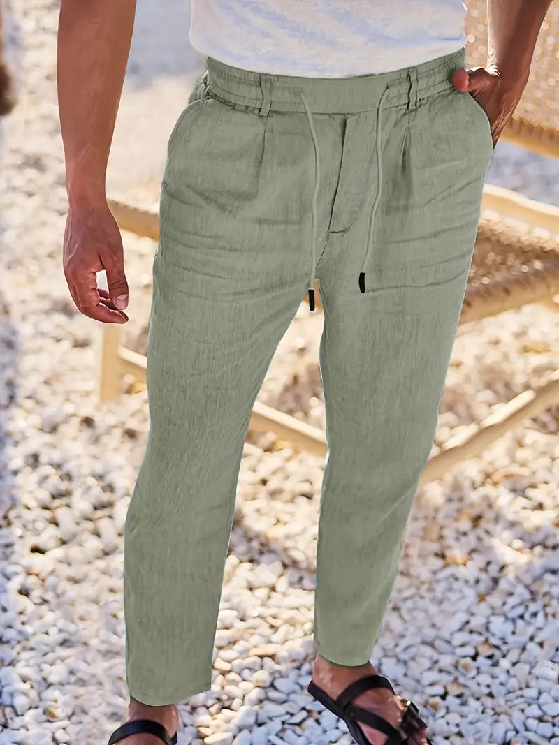 NICHOLS | PANTALONS LARGES EN LIN AVEC CORDON