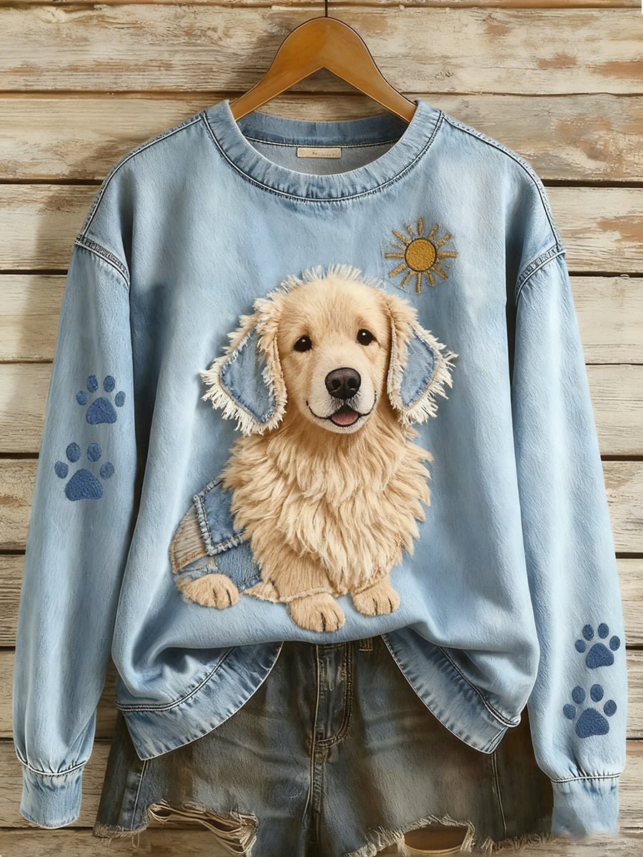 Chica - Sweat à capuche femme à manches longues style rétro Patchwork Art Animal Impression Décontracté Confort